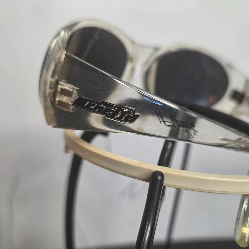 Arnette Hot Cakes Clear Wrap Sunglasses Vintage Italy Grey Lens Sporty Retro